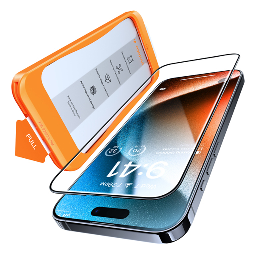 صورة توراس حافظة شاشة آيفون 15 برو ماكس لون شفاف - Install Master