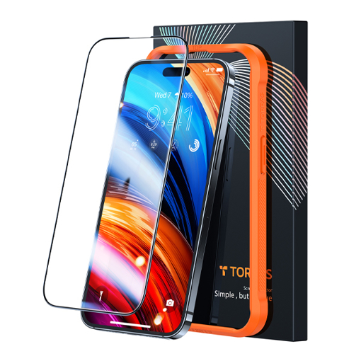 صورة توراس حافظة شاشة آيفون 15 برو لون شفاف