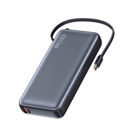 صورة آي أو سويت بطارية متنقلة سعة 20,000 ملي أمبير - قوة 130 وات بي دي - مع وصلة تايب سى ومنفذ USB-C ومنفذ USB-A- لون رمادي
