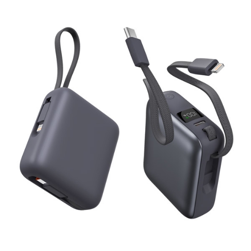 صورة آي أو سويت بطارية متنقلة سعة 20,000 ملي أمبير - قوة 130 وات بي دي - مع وصلة تايب سى ومنفذ USB-C ومنفذ USB-A- لون رمادي