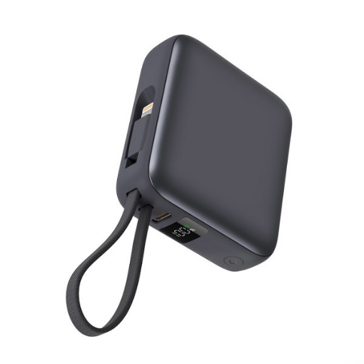 Picture of iOsuite mini size Power Bank 20,000 mAh PD 22.5W Fast Charging with Type C cable and Lightning cable and (2 Ports) 1*USB-C & 1*USB-A - Grey - Special Offer