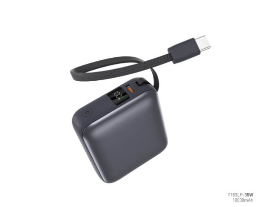 صورة آي أو سويت بطارية متنقلة سعة 10,000 ملي أمبير- قوة 35 وات بي دي - مع وصلة شحن تايب سى -  لون رمادي